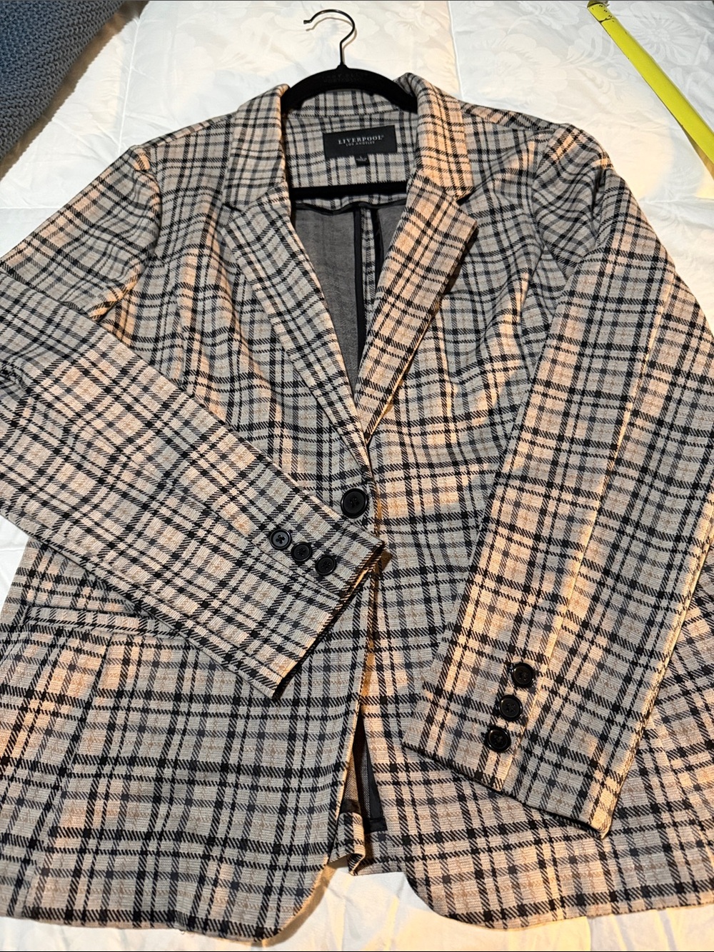 Liverpool Beige and Black Plaid Blazer